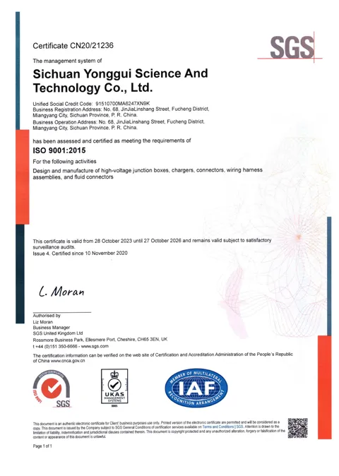 Scan of the ISO 9001 certificate as issued: quality management. The holder named on the document is the manufacturing organisation, not the brand on this site.