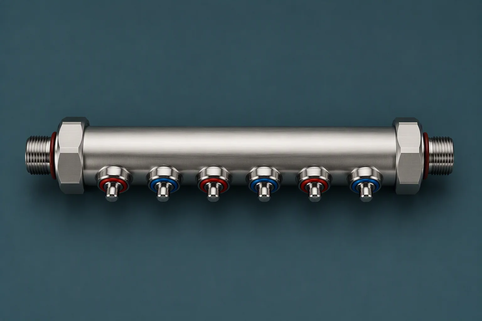 Rack manifold with UQD ports installed in a server rack