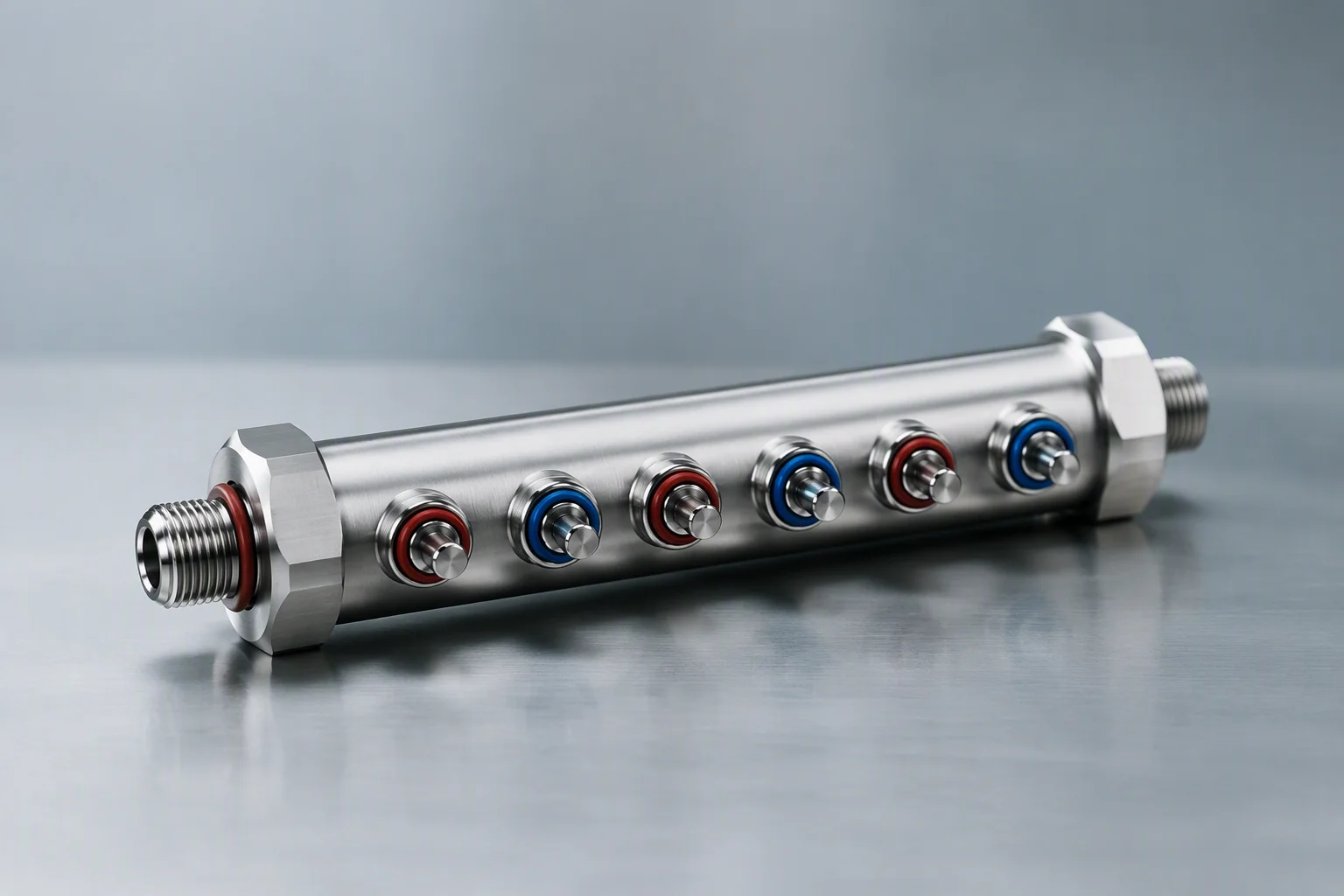 Rack manifold with UQD coupling ports balanced across server trays