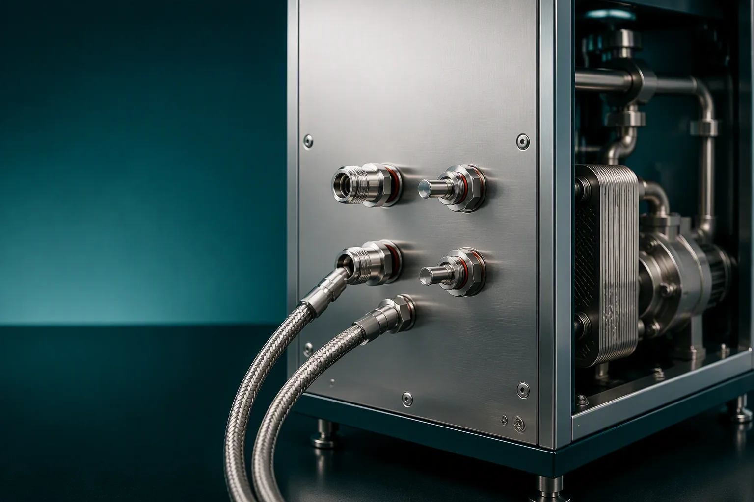 CDU cabinet with engineer-to-order manifolds and UQD coupling sets