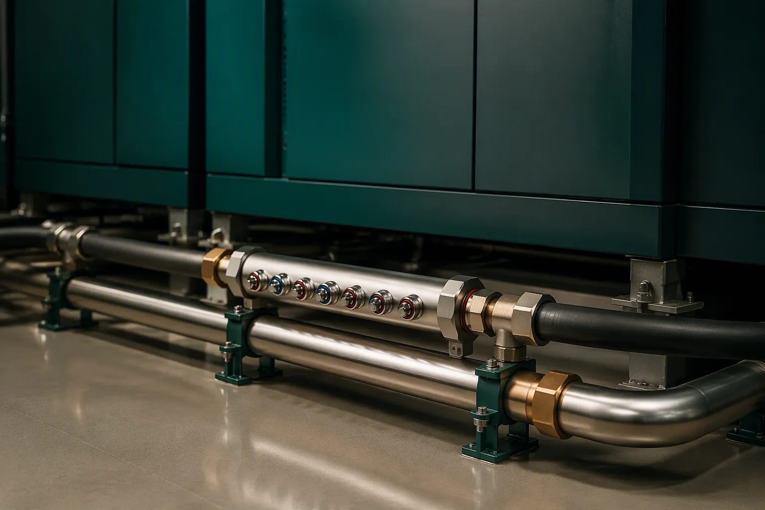 Supercomputer cabinets with direct liquid cooling manifolds and quick disconnect lines